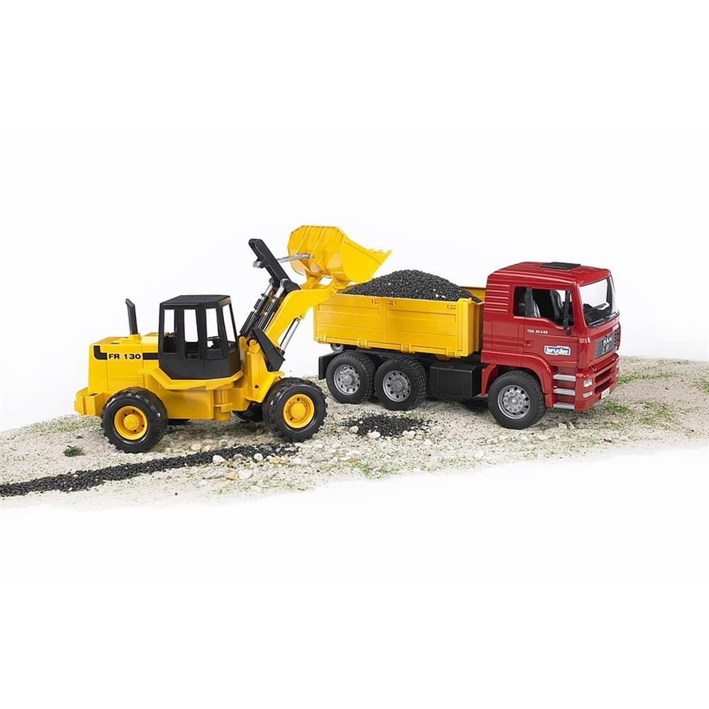 Bruder 02752 - MAN TGA Kipp-LKW mit Gelenkradlader FR 130, 1:16