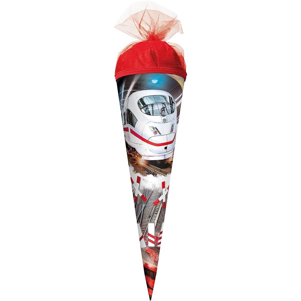 Roth Schultüte Schnellzug, 35cm, rund, Tüllverschluss