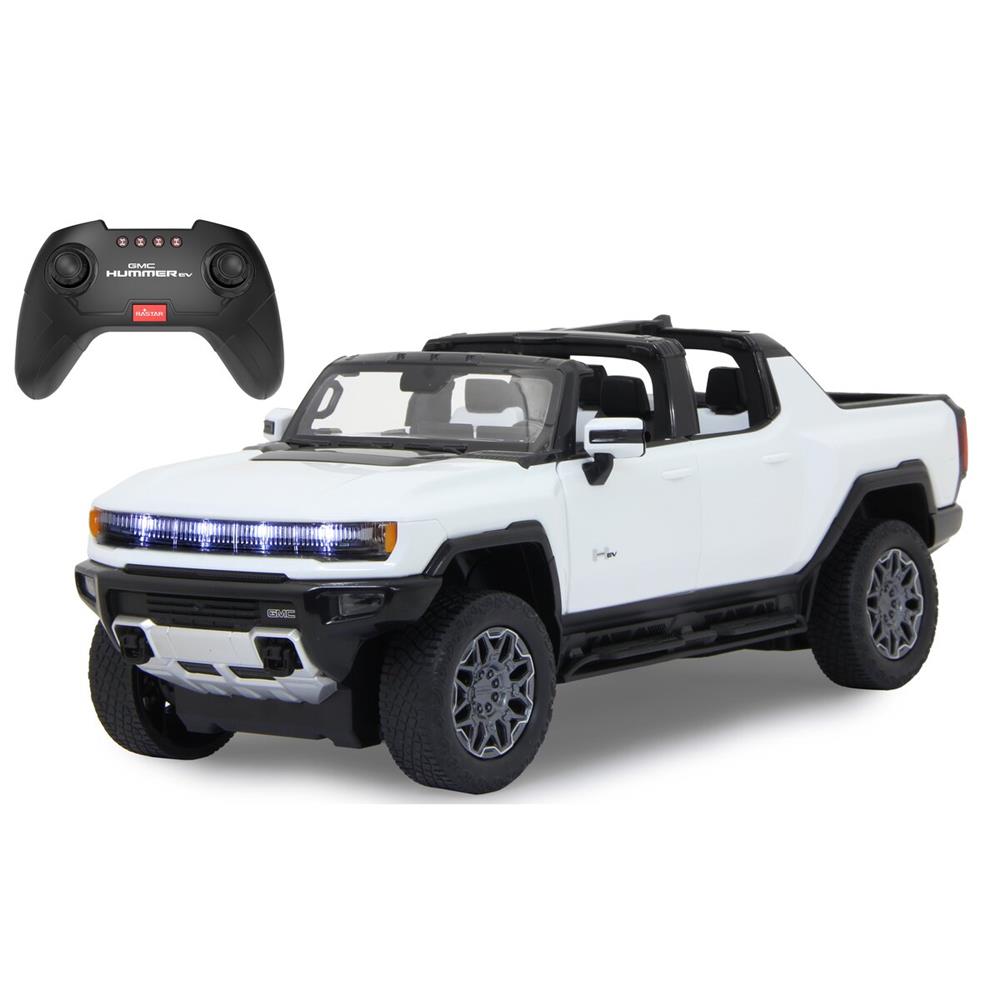 Jamara Hummer EV 1:16 weiß 2,4GHz Tür manuell Ferngesteuertes Auto mit 2-Gang, Crab Walk und Licht