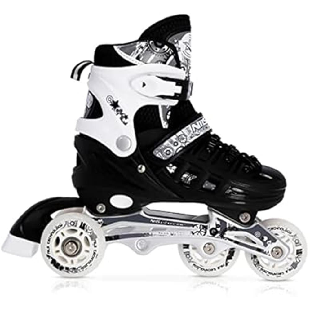 4in1 Inliner Schlittschuhe Rollschuhe Gr. 35-38, Schwarz, verstellbar | NILS EXTREME NH10905