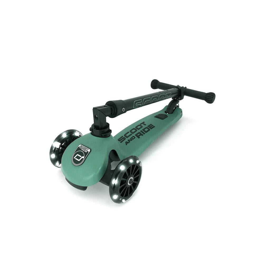 Scoot & Ride Highwaykick 3 LED Scooter, forest - Kinderroller, ab 3 Jahren