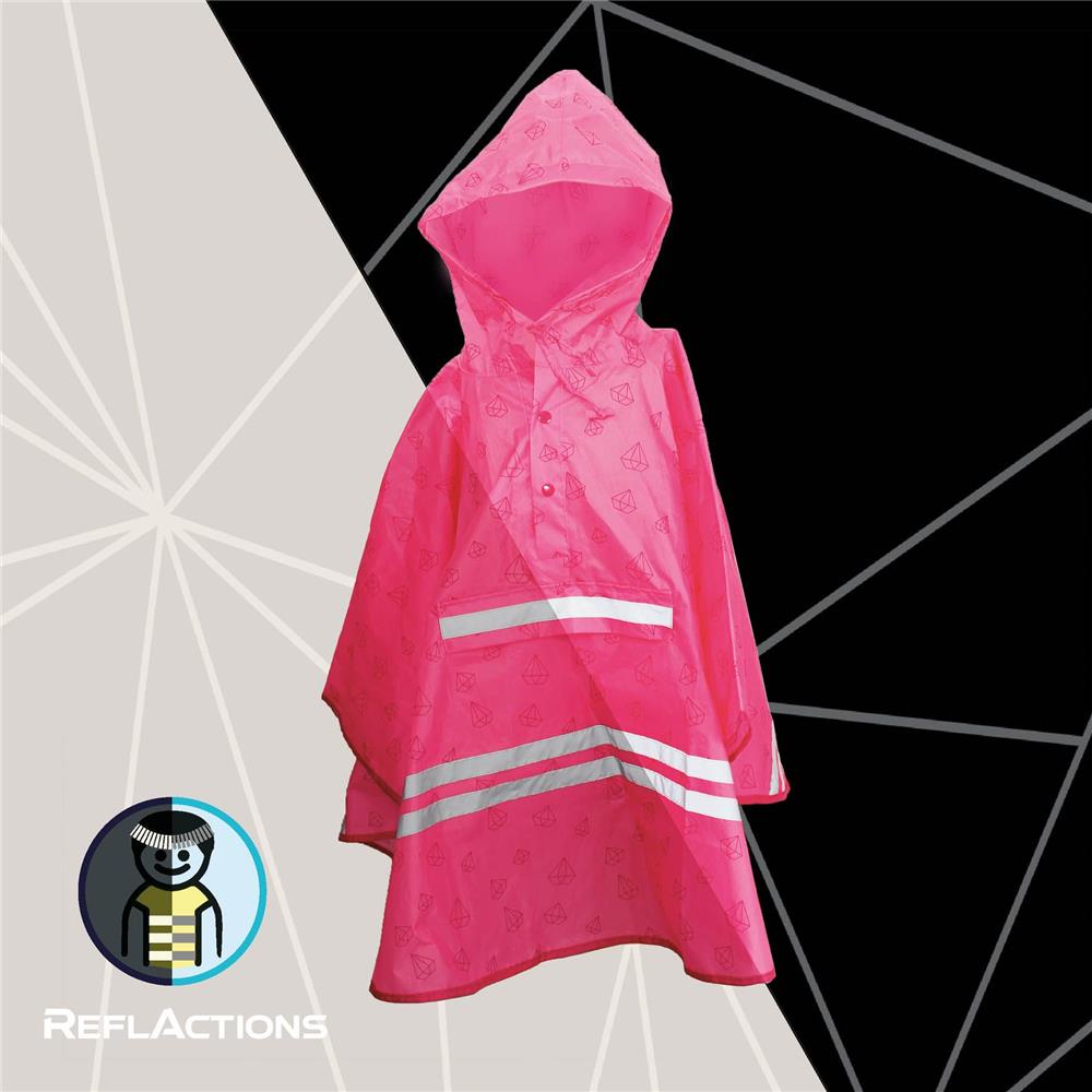 Roth ReflActions Regen-Poncho Diamant, Pink, 5-10 Jahre, mit reflektierenden Elementen