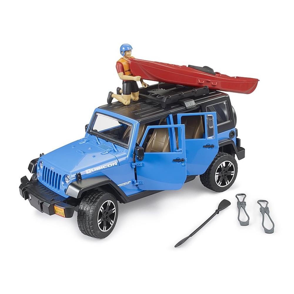Bruder 02529 - Wrangler Rubicon Unlimited Kajak und Radfahrer