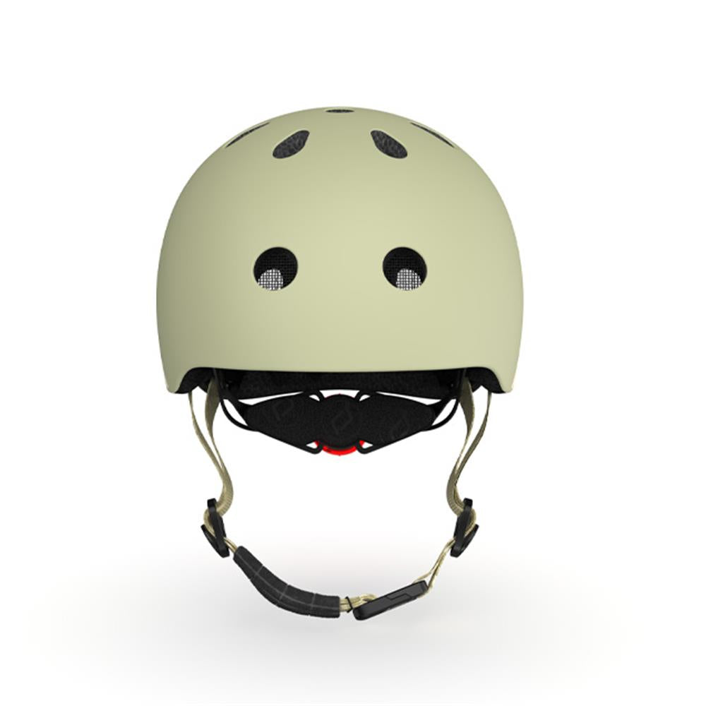Scoot & Ride Kinderhelm Größe XXS-S (45-51 cm) olive - Schutzhelm mit LED-Licht