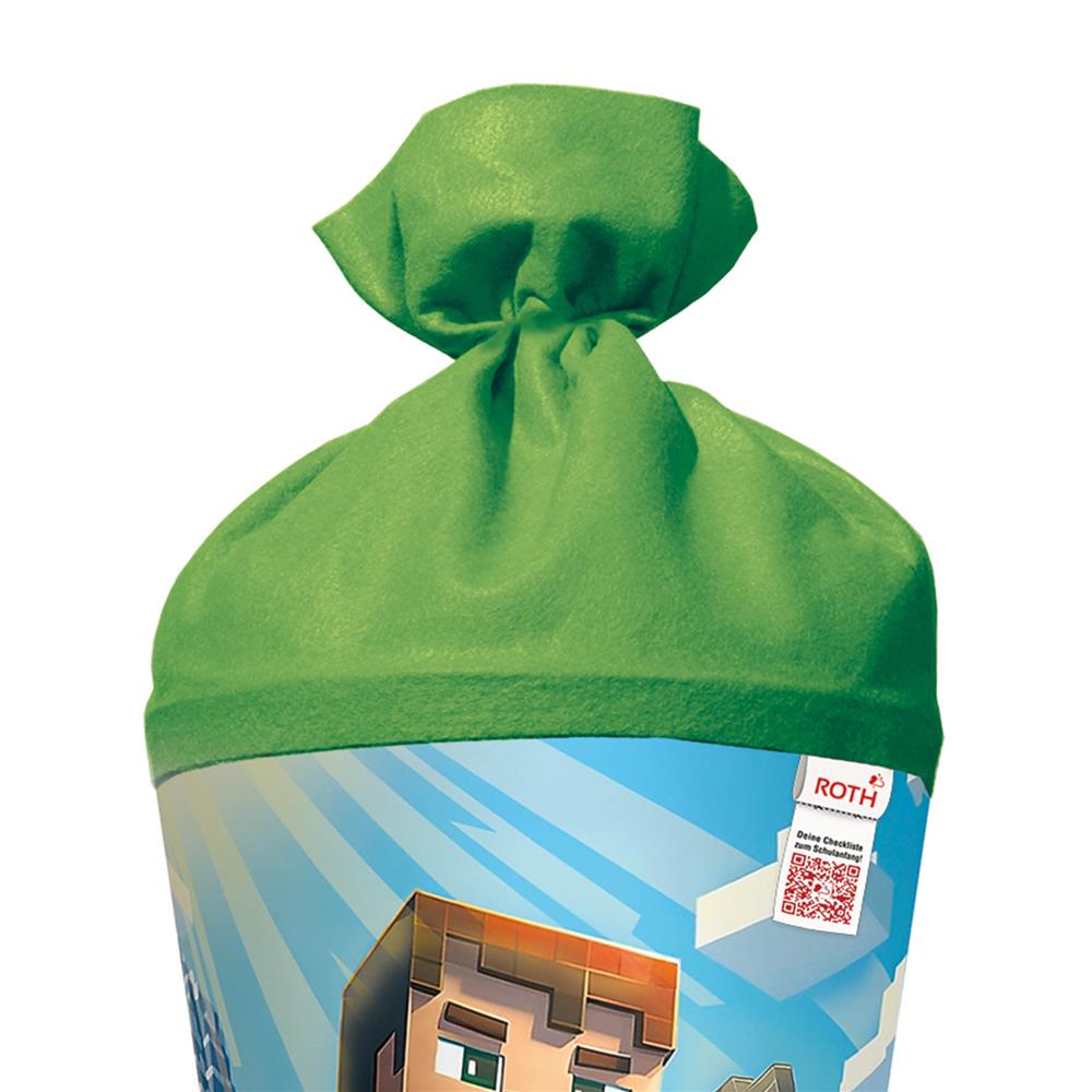 Roth Schultüte Block Game, 70cm, rund, Rot(h)-Spitze, Filzverschluss