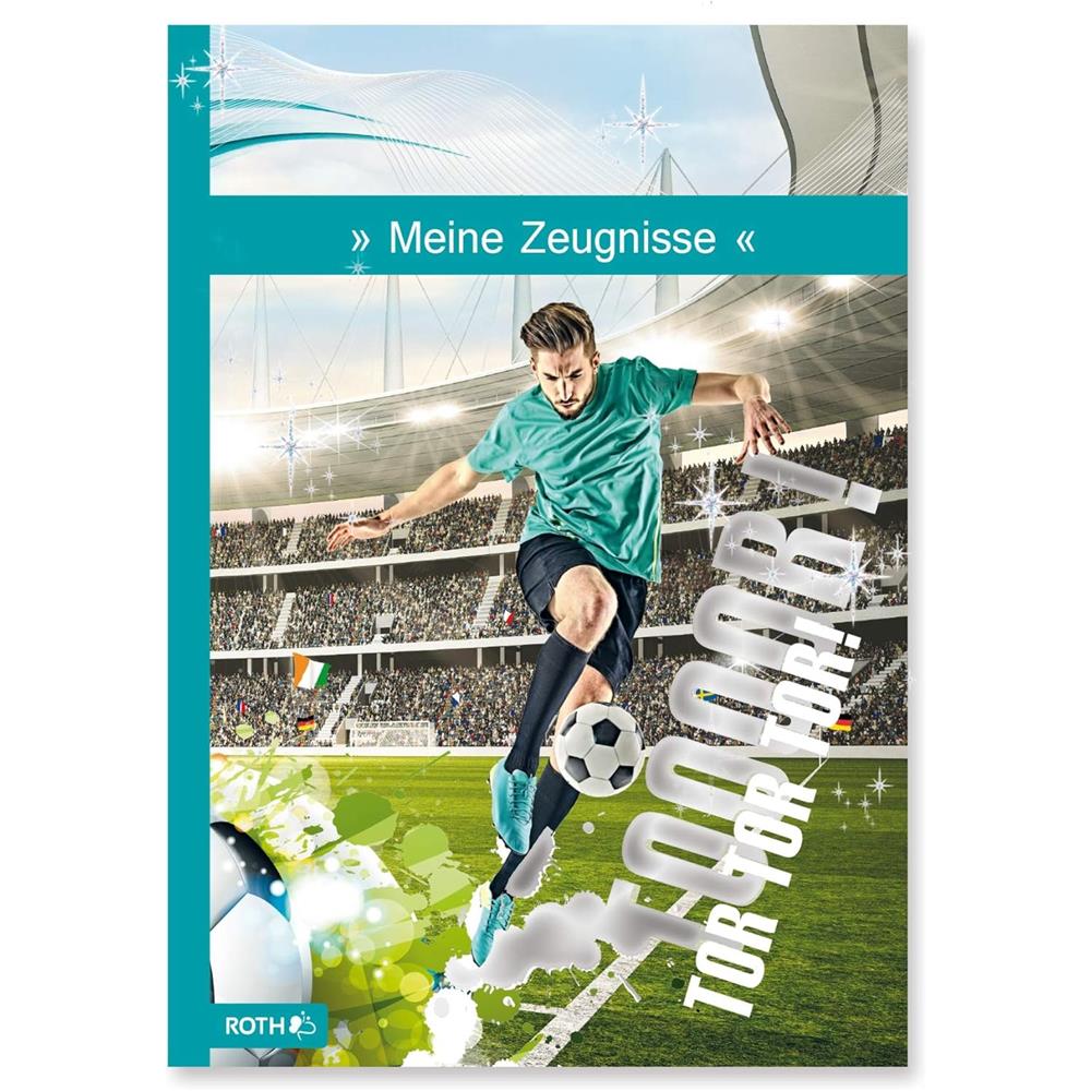 Roth Zeugnismappe Fußballstar mit Folie, mit 10 A4 Klarsichthüllen