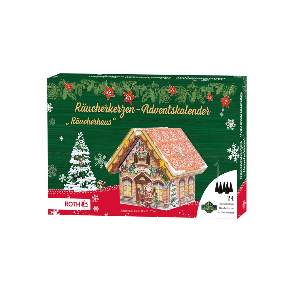 Roth Räucherkerzen-Adventskalender Haus der Düfte – 24 Düfte im dekorativen Räucherhäuschen