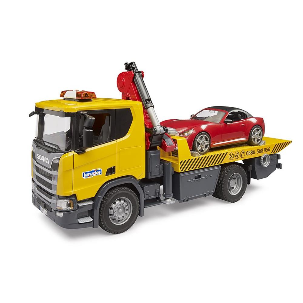 Bruder 03552 - Scania Super 560R Abschlepp-LKW, mit Light & Sound Modul und BRUDER Roadster