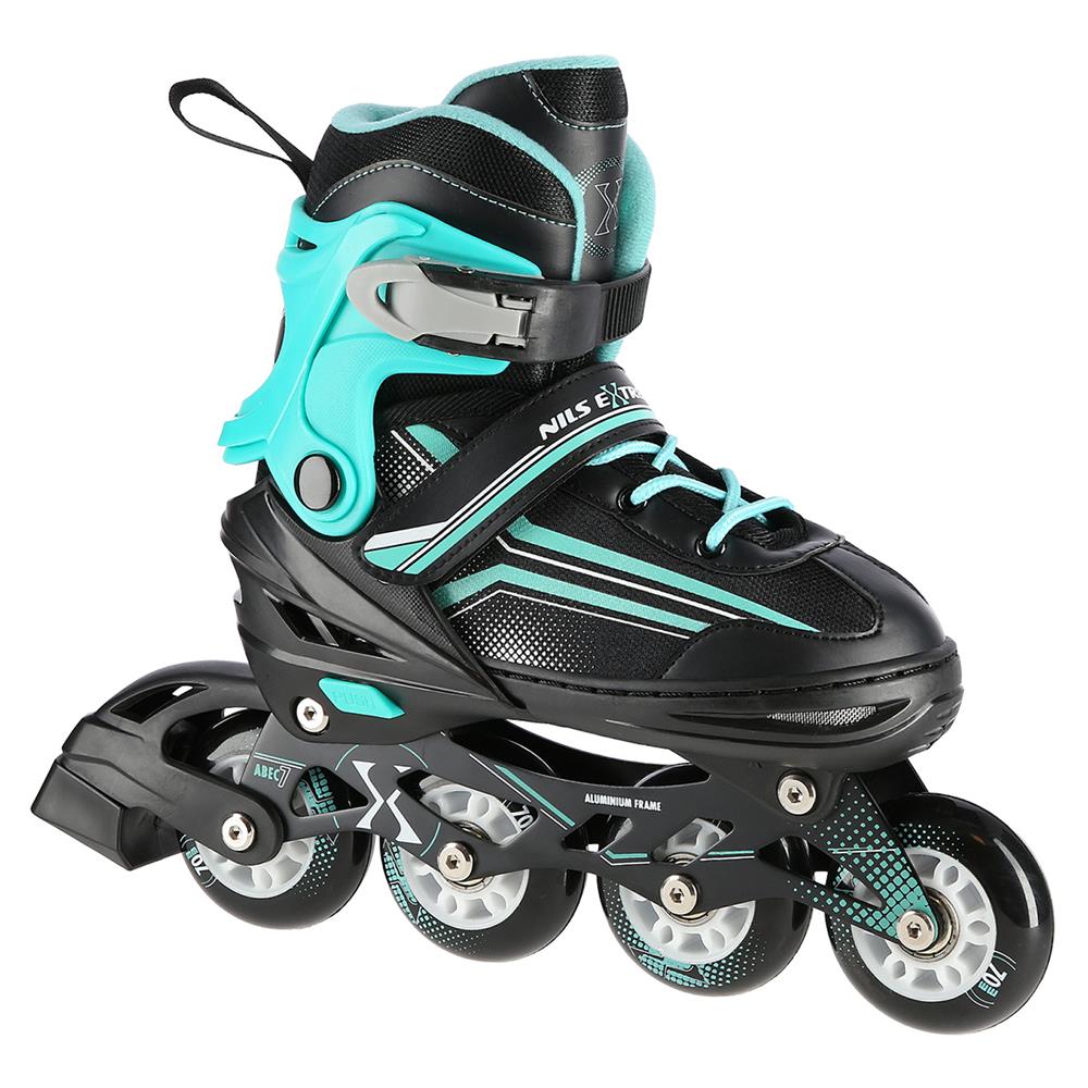 2in1 Inliner Schlittschuhe Gr. 29-33, Schwarz-Blau, verstellbar | NILS EXTREME NH18190