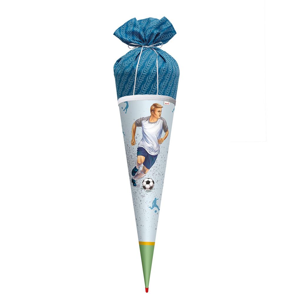 Roth Schultüte Lieblingsstück Traumtor Fußball, 70cm, rund, Rot(h)-Spitze, mit Stoffverschluss