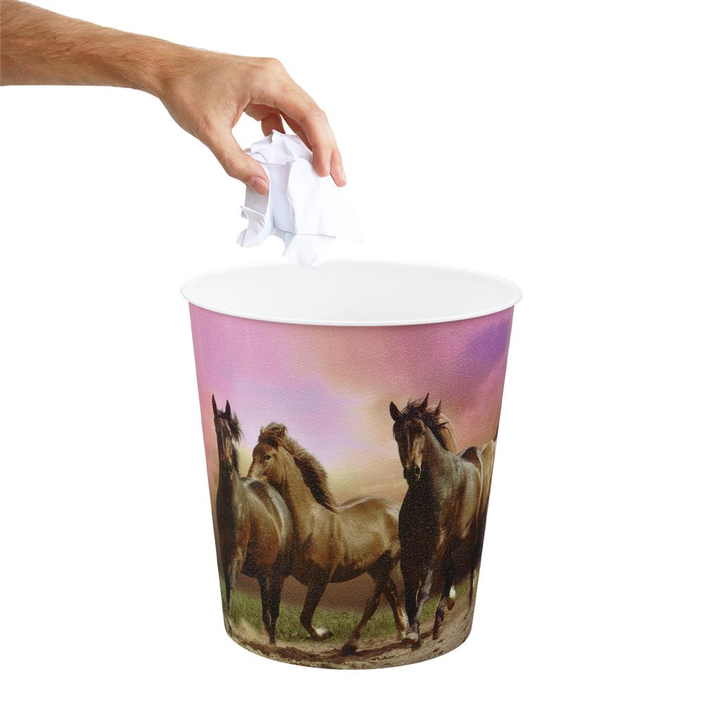 Idena Papierkorb, Pferde - 9 Liter Mülleimer/Apfalleimer aus Kunststoff