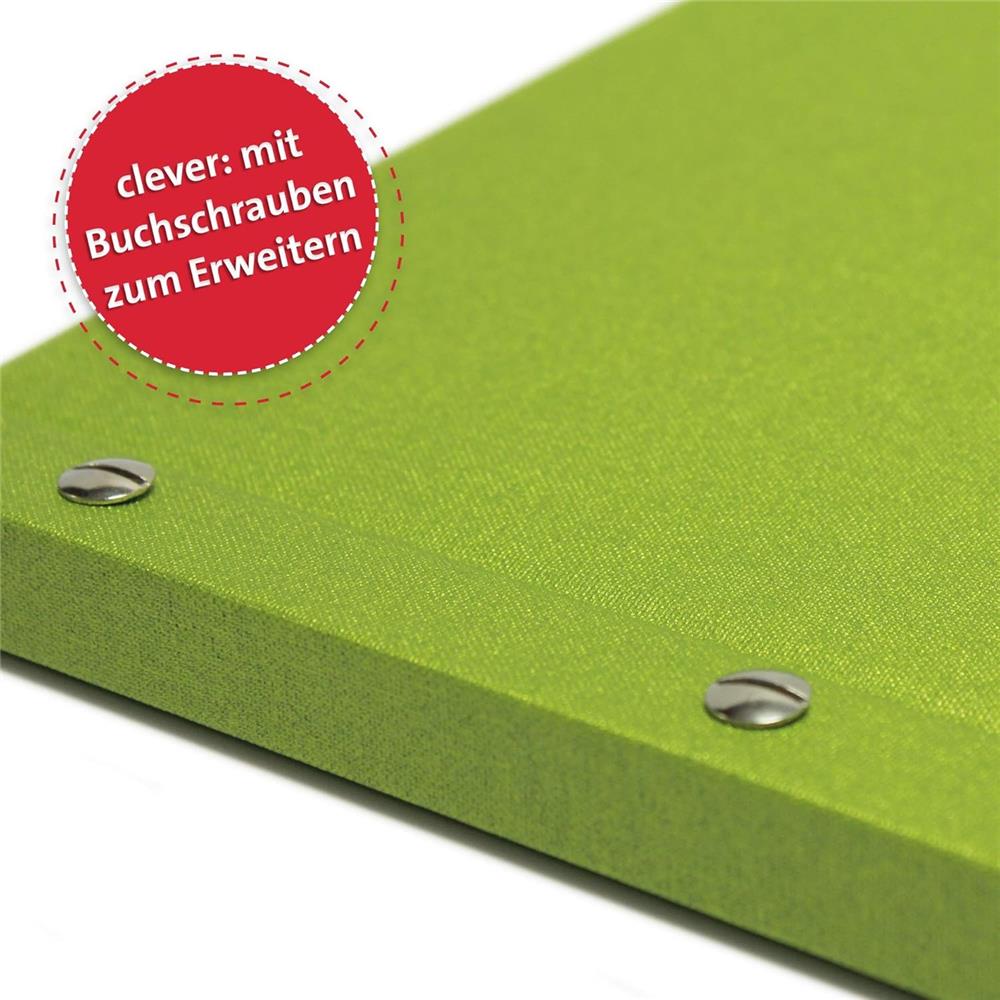 Roth Zeugnismappe Metallium Grün, mit 12 A4 Klarsichthüllen, im Buchleineinband