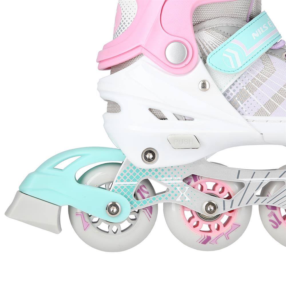 4in1 Inliner Schlittschuhe Rollschuhe Gr. 34-38, Rosa, verstellbar | NILS EXTREME NH18192
