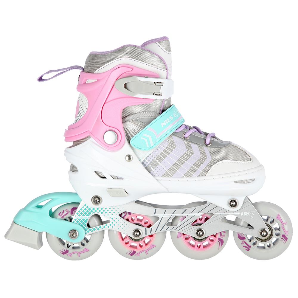 4in1 Inliner Schlittschuhe Rollschuhe Gr. 29-33, Rosa, verstellbar | NILS EXTREME NH18192