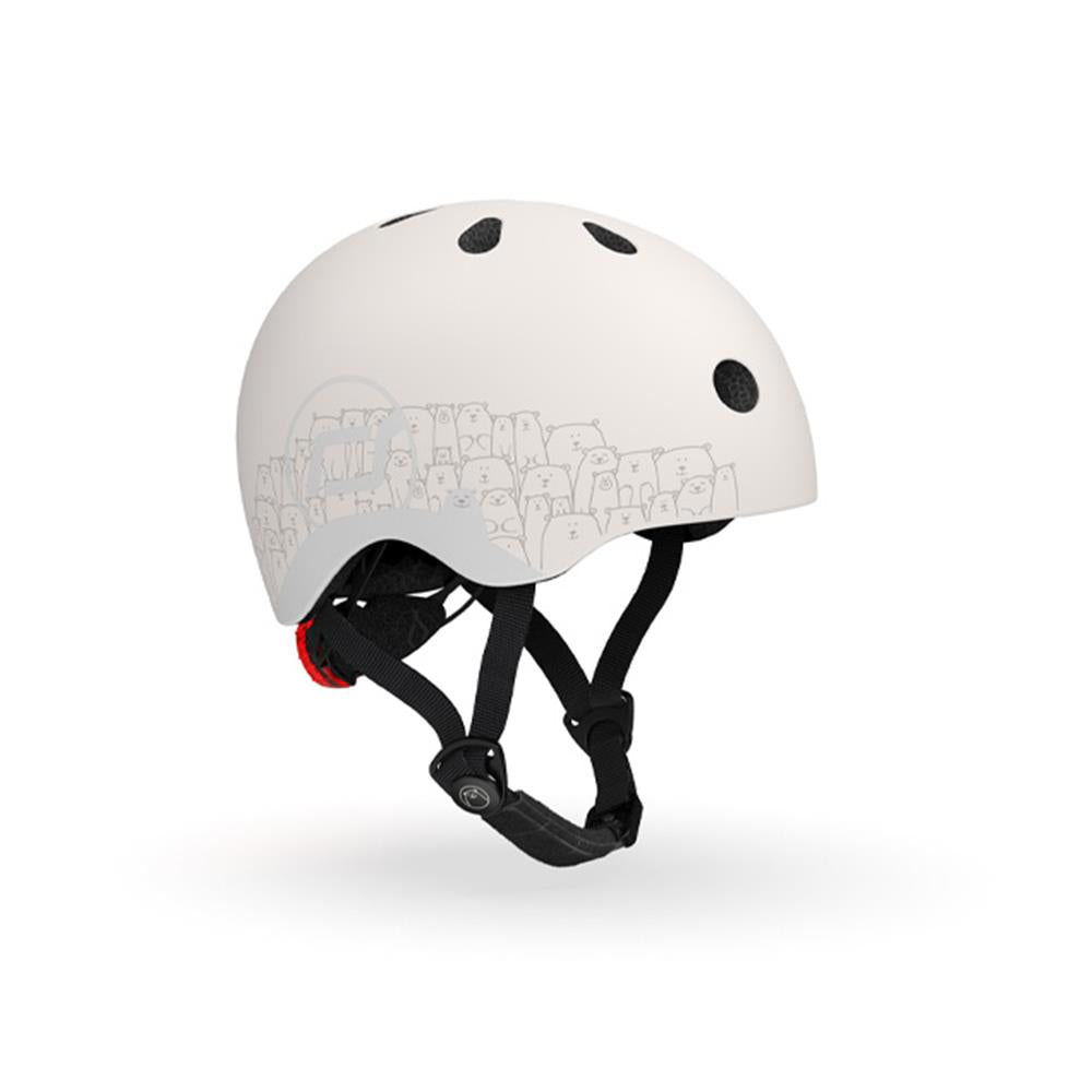 Scoot & Ride Reflektierender Kinderhelm Größe XXS-S (45-51 cm) ash - mit LED-Licht