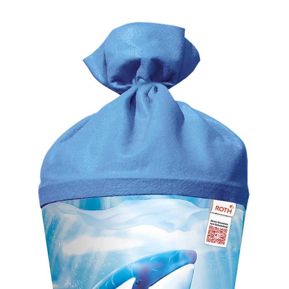 Roth Schultüte Orcas, 70cm, rund, Rot(h)-Spitze, Filzverschluss