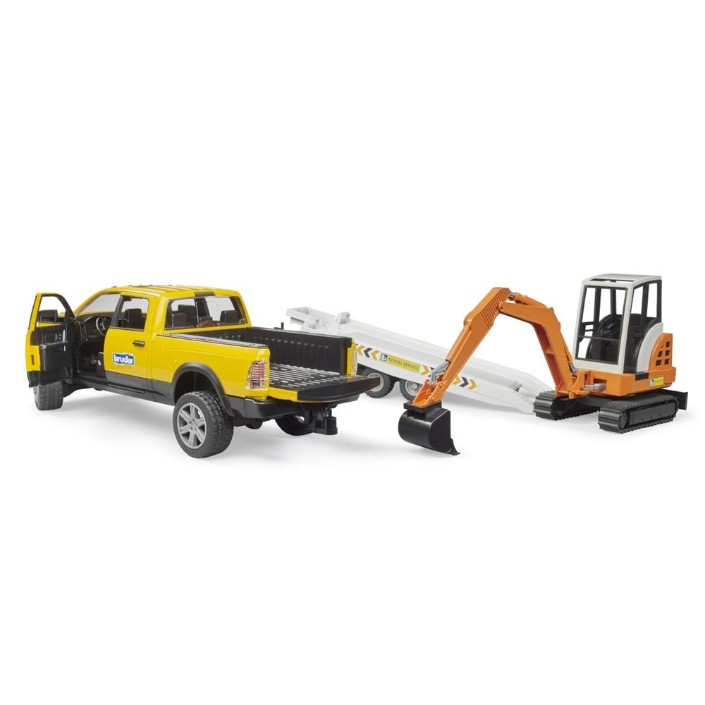 Bruder 02546 RAM Rental Service mit Minibagger, 1:16