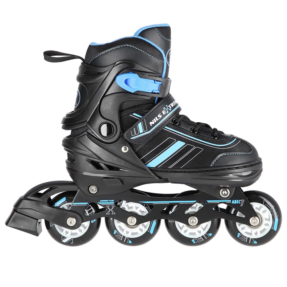 2in1 Inliner Schlittschuhe Gr. 29-33, Schwarz-Blau, verstellbar | NILS EXTREME NH18191
