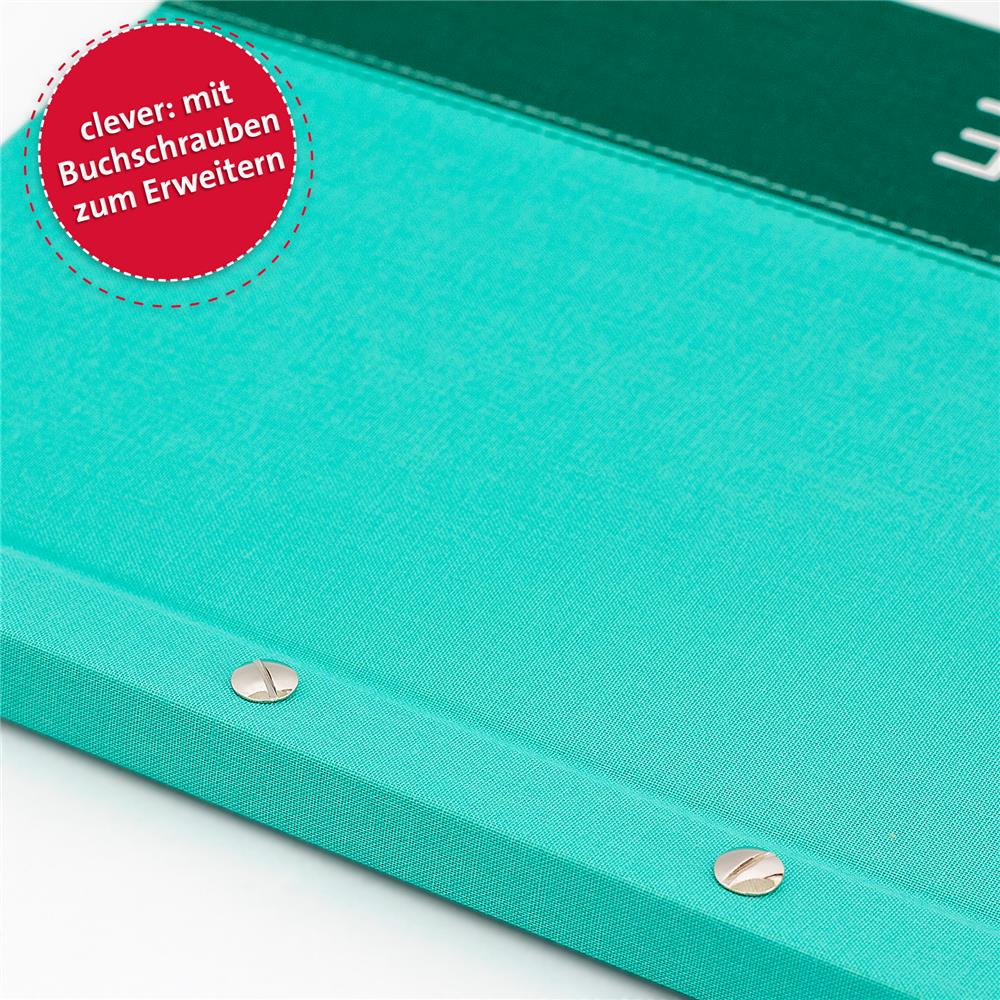 Roth Zeugnismappe Spectrum Mint, mit 12 A4 Klarsichthüllen, im Buchleineinband