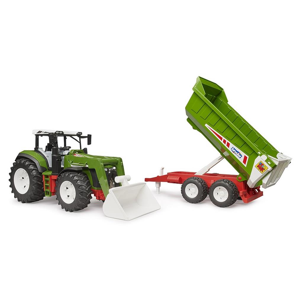 Bruder 03452 - ROADMAX Traktor mit Frontlader und Kippanhänger
