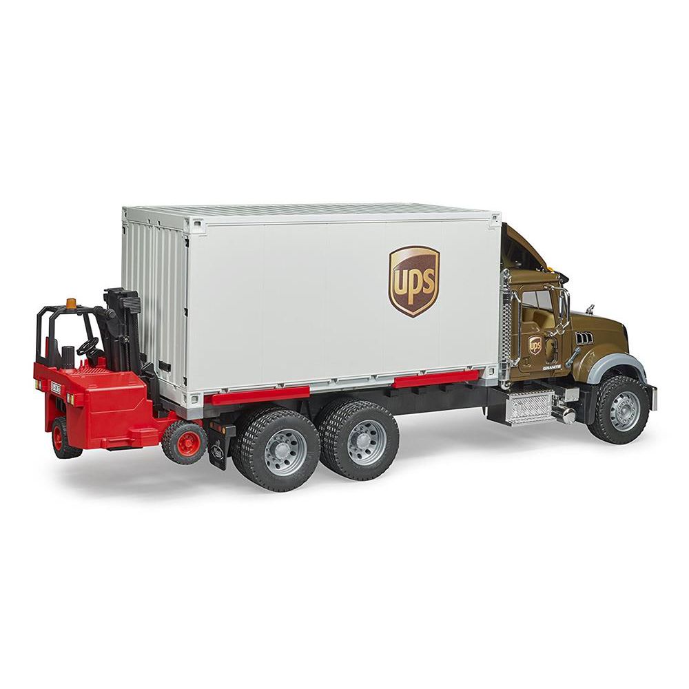 Bruder 02828 - MACK Granite UPS Logistik-LKW mit Mitnahmestapler