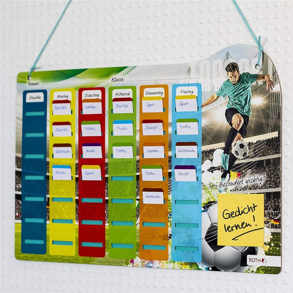 Roth Klipp&Klar Stundenplan Steck Fix, Fußballstar, A3, Kinder-Wochenplan