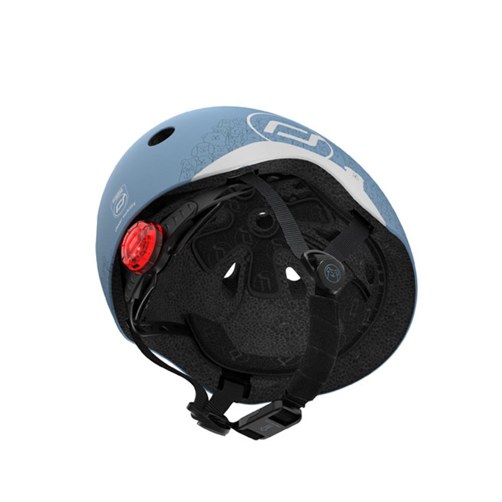 Scoot & Ride Reflektierender Kinderhelm Größe XXS-S (45-51 cm) steel - mit LED-Licht