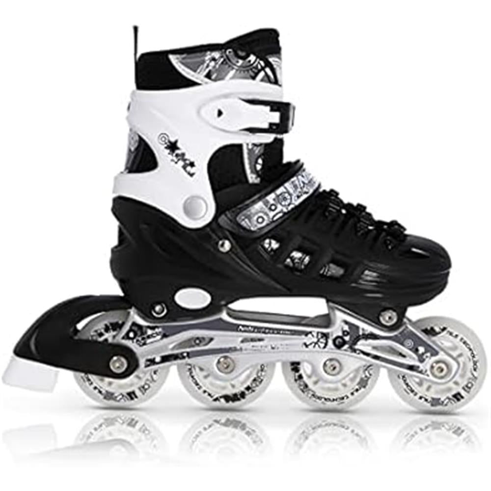 4in1 Inliner Schlittschuhe Rollschuhe Gr. 39-42, Schwarz, verstellbar | NILS EXTREME NH10905