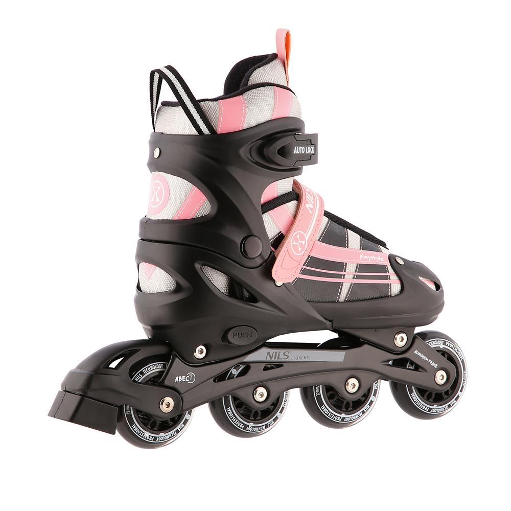2in1 Inliner Schlittschuhe Gr. 39-43, Rosa-Weiß, verstellbar | NILS EXTREME NH18366A