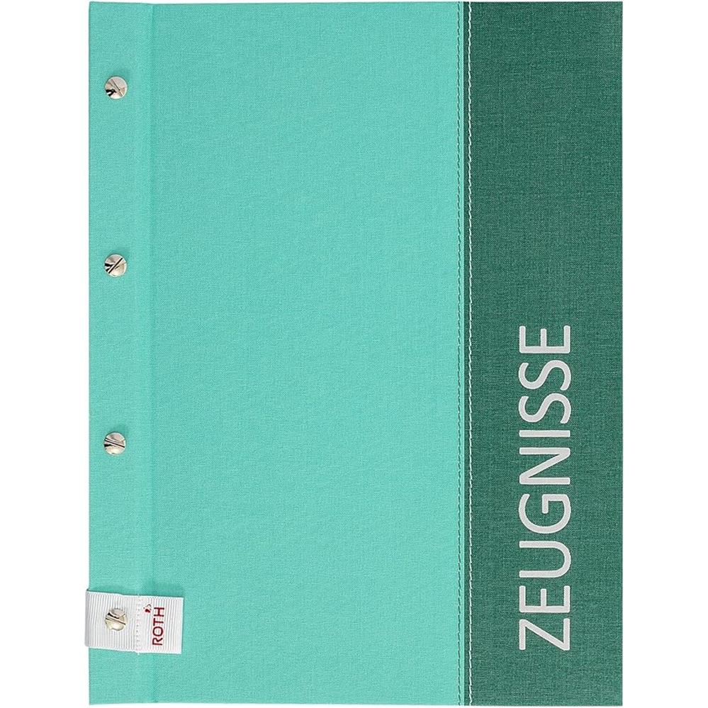 Roth Zeugnismappe Spectrum Mint, mit 12 A4 Klarsichthüllen, im Buchleineinband