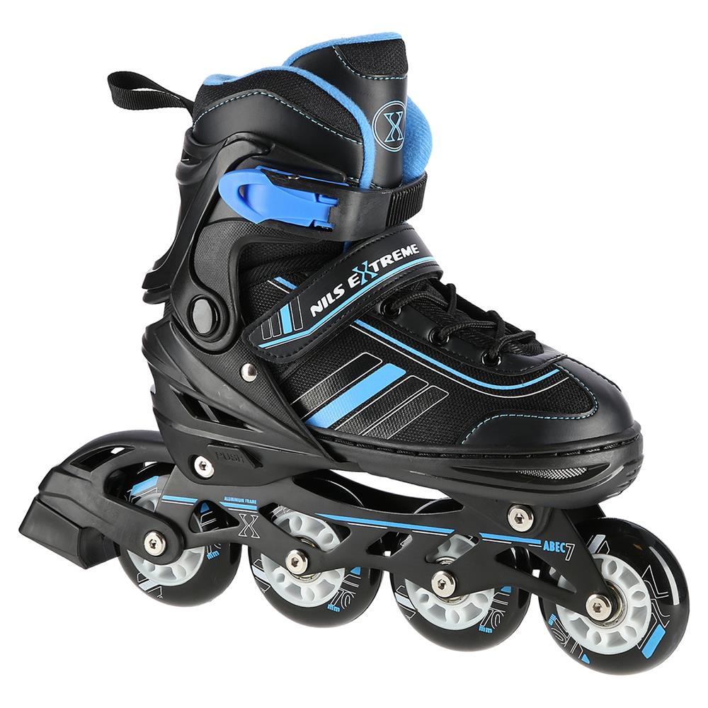 2in1 Inliner Schlittschuhe Gr. 29-33, Schwarz-Blau, verstellbar | NILS EXTREME NH18191