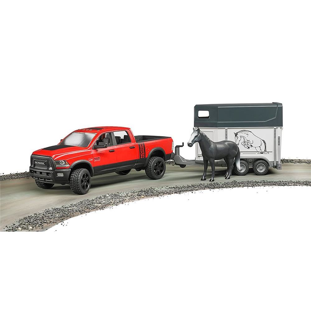 Bruder 02501 - RAM 2500 Power Wagon mit Pferdeanhänger und 1 Pferd
