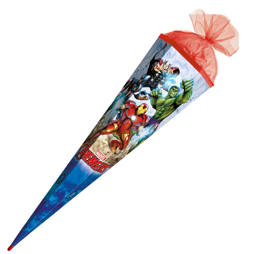Roth Schultüte Marvel Avengers, 85cm, eckig, Rot(h)-Spitze, Tüllverschluss