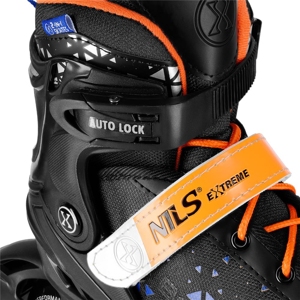 2in1 Inliner Schlittschuhe Gr. 39-43, Blau, verstellbar | NILS EXTREME NH18190A BRAVE