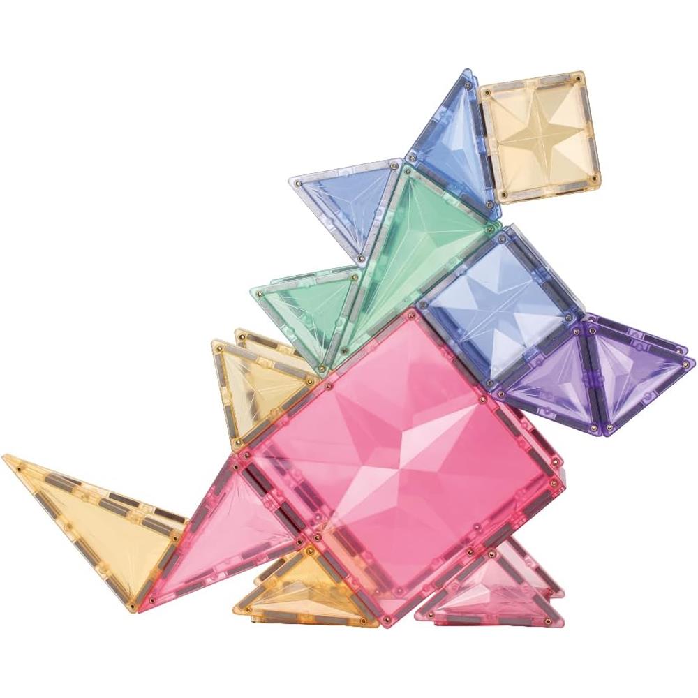 Cleverclixx Kompakt-Bausatz in Pastellfarben 36 Teile, kleines Erweiterungsset, Magnetspielzeug