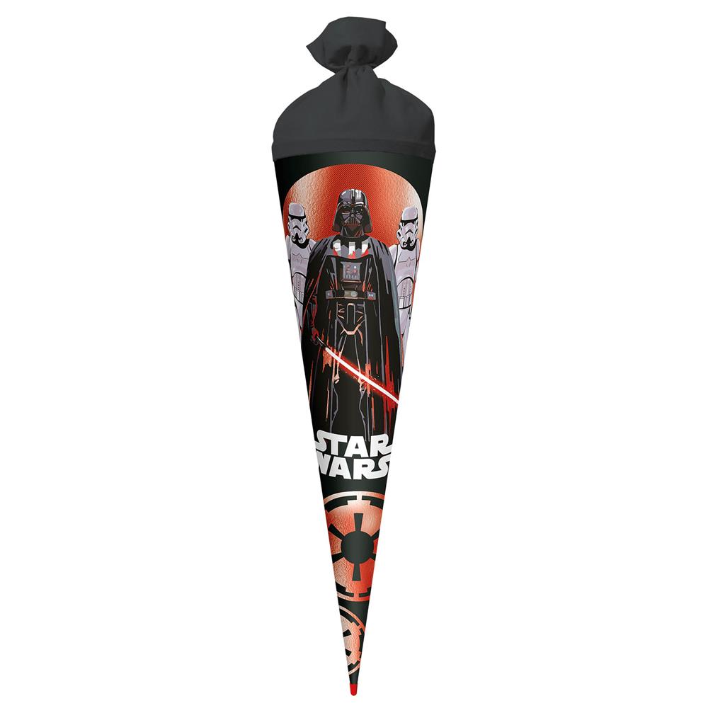 Roth Schultüte Disney Star Wars, 70cm, rund, Rot(h)-Spitze, Filzverschluss, Folieneffekt