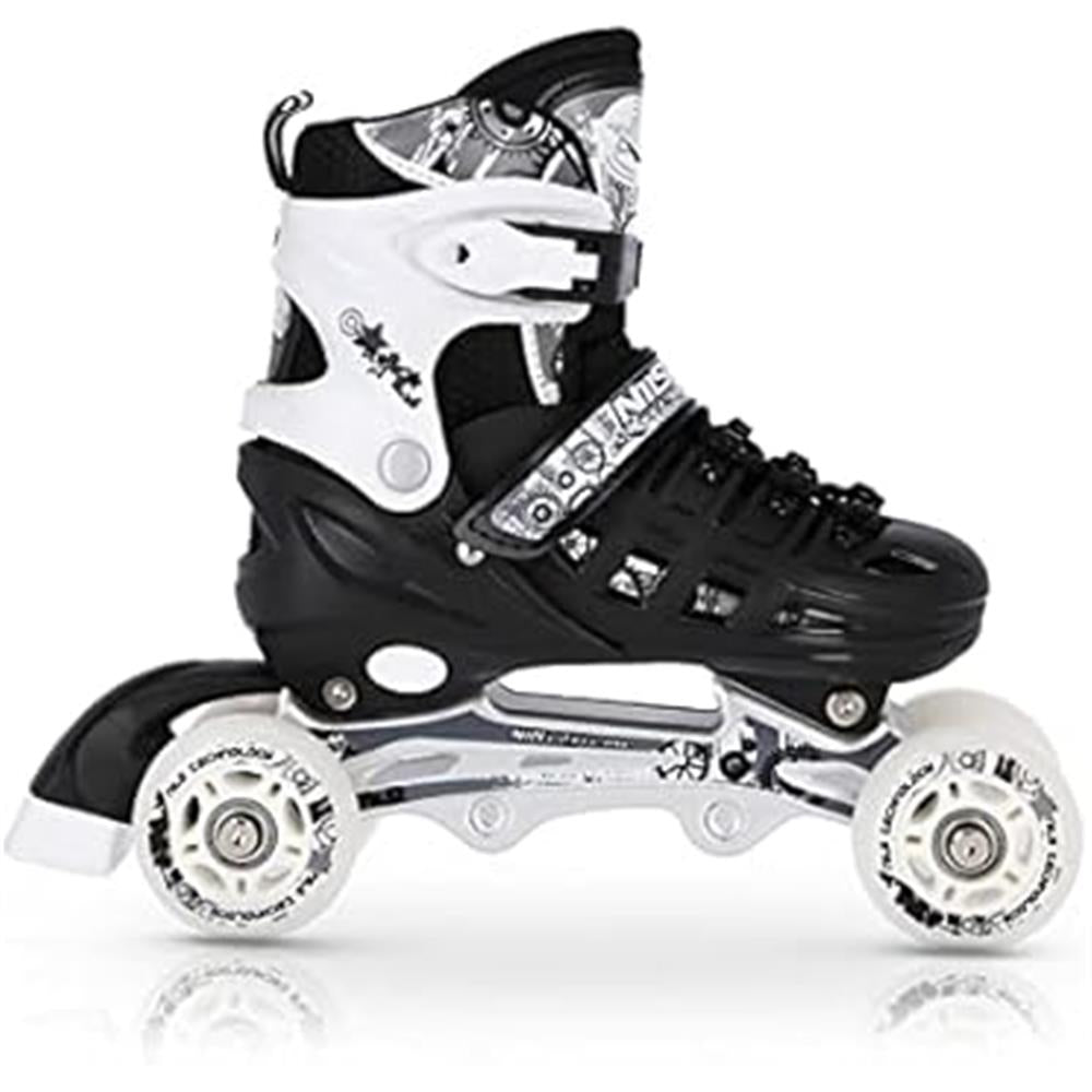 4in1 Inliner Schlittschuhe Rollschuhe Gr. 31-34, Schwarz, verstellbar | NILS EXTREME NH10905