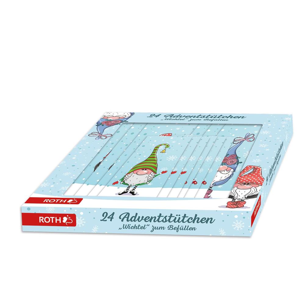 Roth Adventskalender-Tüten Wichtel – 24 liebevoll gestaltete Tüten zum Befüllen