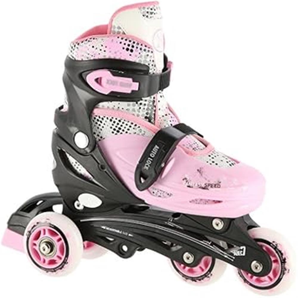 4in1 Inliner Schlittschuhe Rollschuhe Gr. 35-38, Rosa, verstellbar | NILS EXTREME NH18331