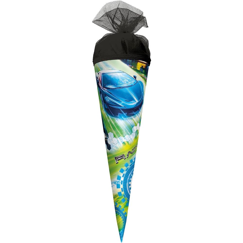 Roth Schultüte Racing, 22cm, rund, Tüllverschluss