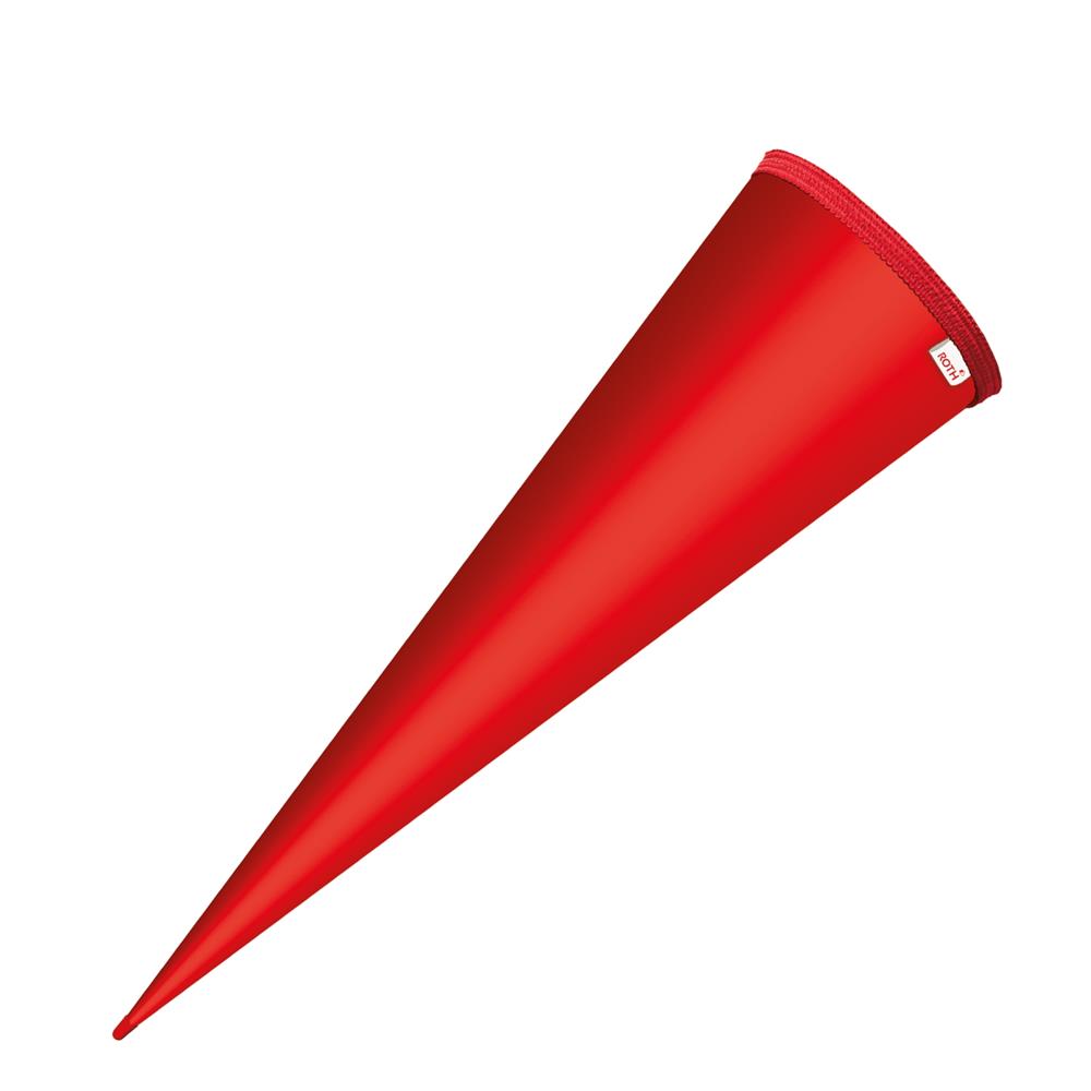 Roth Schultüte-Rohling/Basteltüte, rot, 70cm, rund, Rot(h)-Spitze, ohne Verschluss