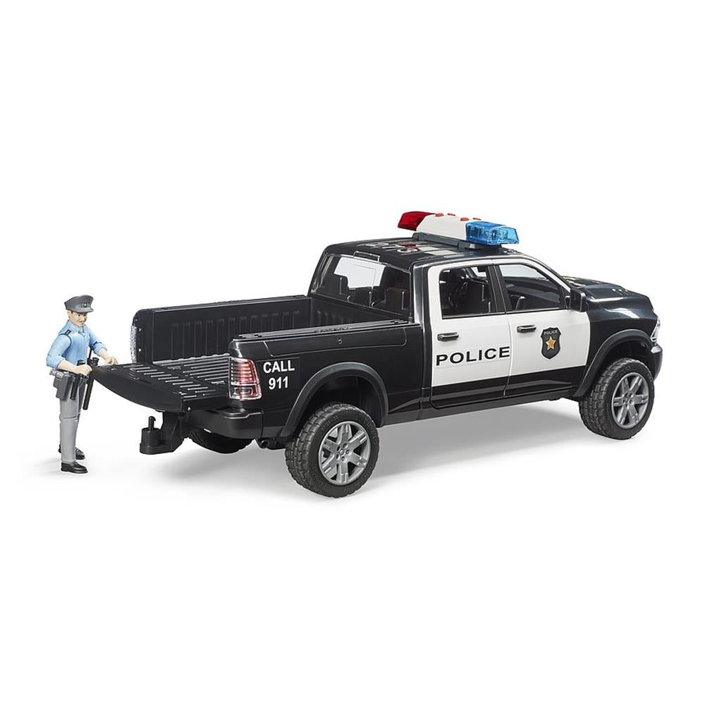 Bruder 02505 - RAM 2500 Polizei Pickup mit Polizist, 1:16, mit Licht & Sound