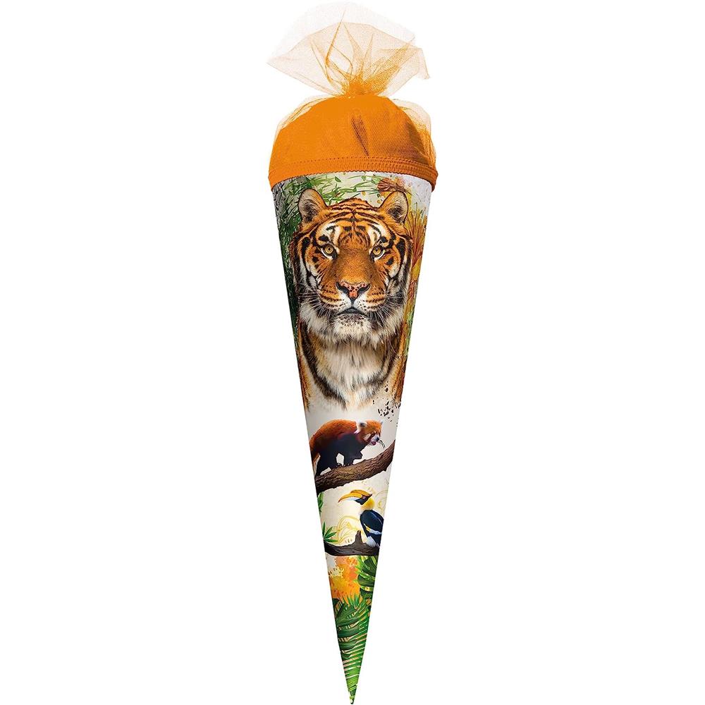 Roth Schultüte Tiger, 22cm, rund, Tüllverschluss