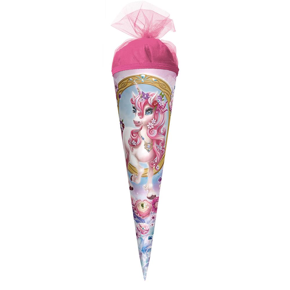 Roth Schultüte Einhorn Beauty, 35cm, rund, Tüllverschluss