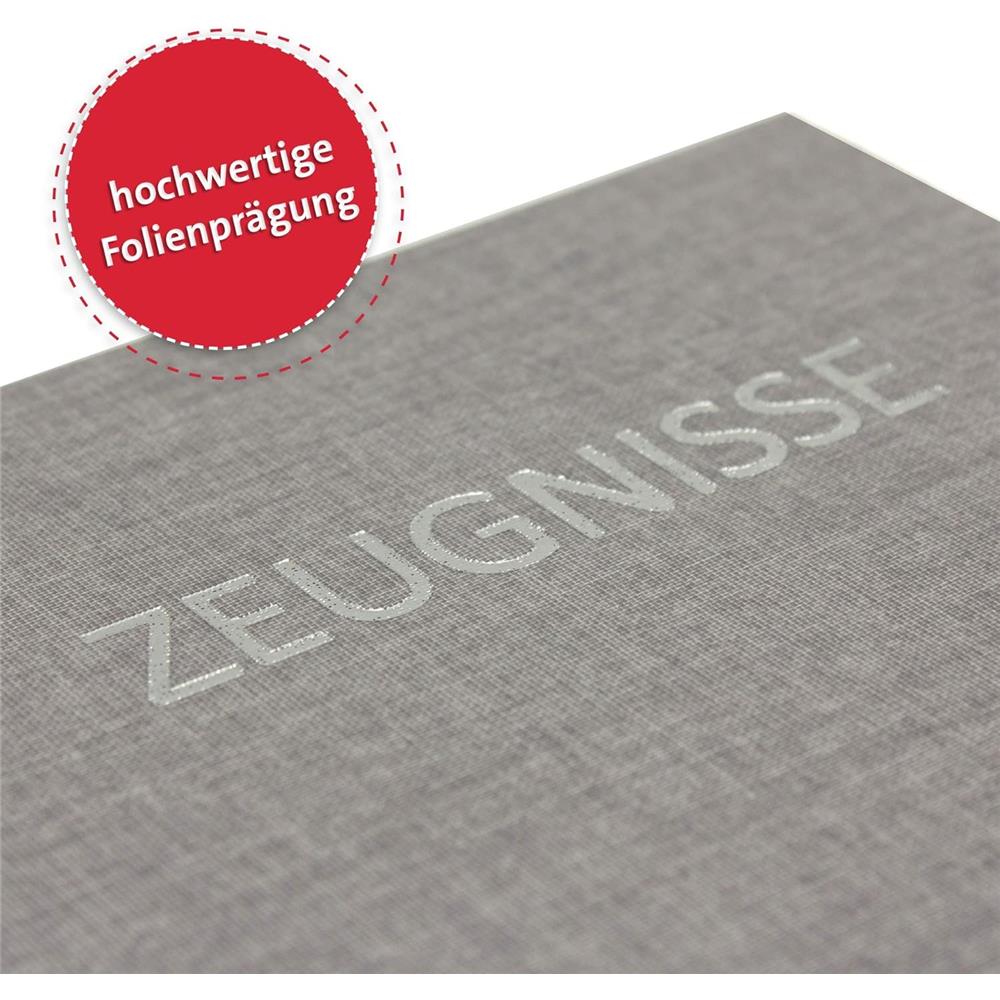 Roth Zeugnismappe Bicolor Dark Grey-Grey, mit 12 A4 Klarsichthüllen, im Buchleineinband