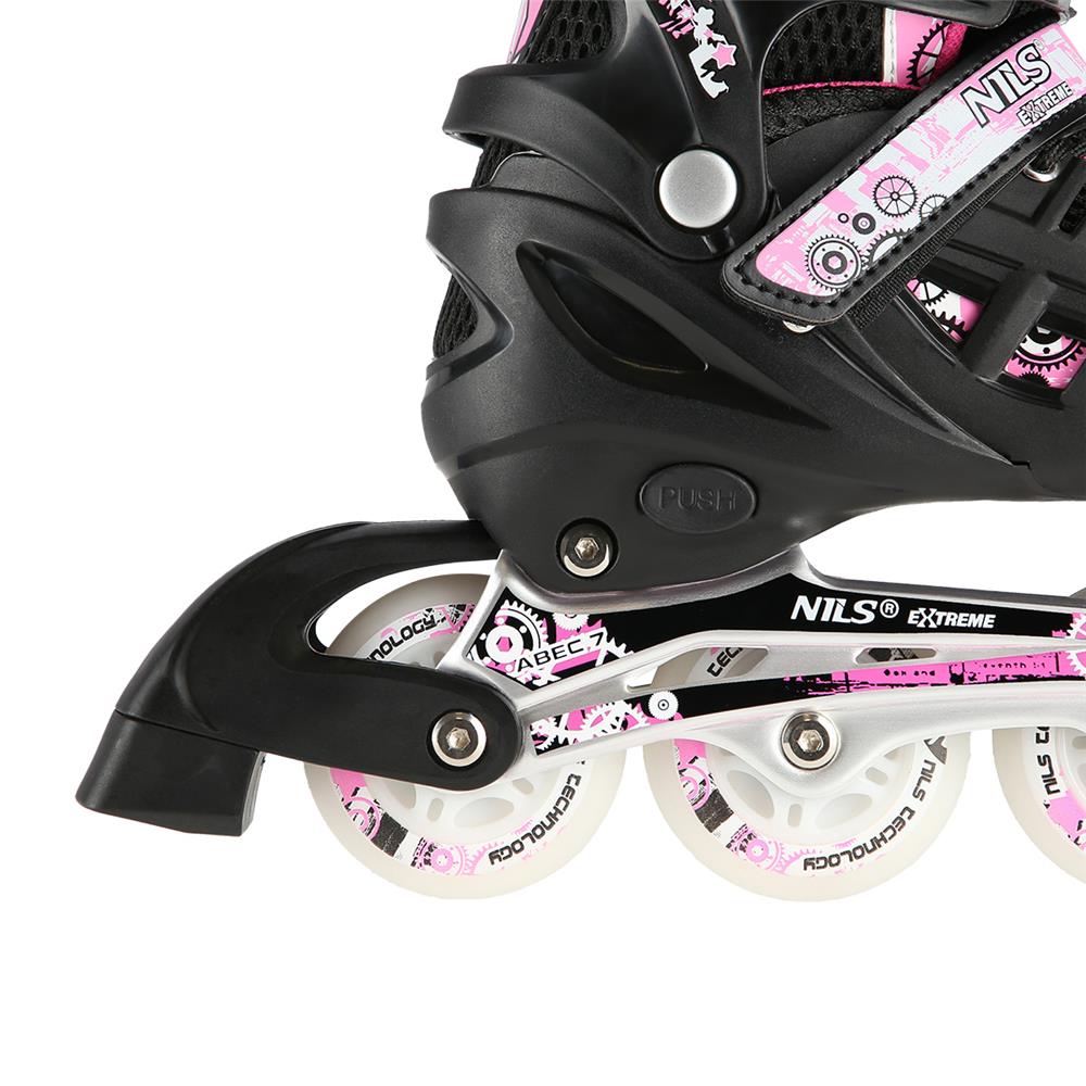 4in1 LED Inliner Schlittschuhe Rollschuhe Gr. 31-34, Rosa, verstellbar | NILS EXTREME NH10905