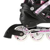 4in1 LED Inliner Schlittschuhe Rollschuhe Gr. 31-34, Rosa, verstellbar | NILS EXTREME NH10905