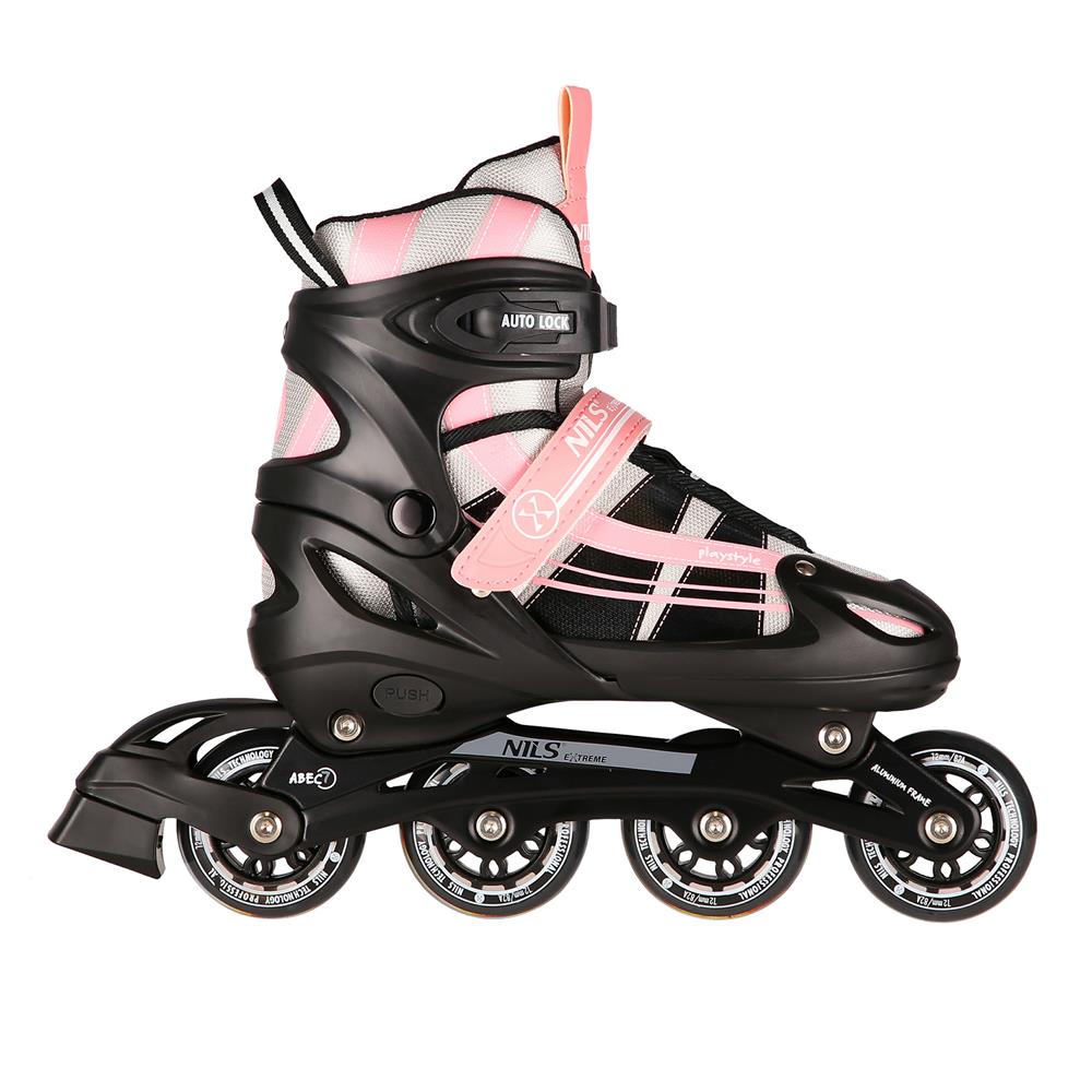 2in1 Inliner Schlittschuhe Gr. 39-43, Rosa-Weiß, verstellbar | NILS EXTREME NH18366A