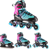 4in1 Inliner Schlittschuhe Rollschuhe Gr. 39-43, Schwarz-Violett, verstellbar | NILS EXTREME NH18192A