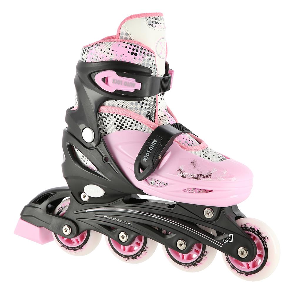 4in1 Inliner Schlittschuhe Rollschuhe Gr. 35-38, Rosa, verstellbar | NILS EXTREME NH18331